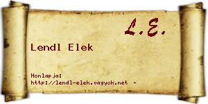 Lendl Elek névjegykártya