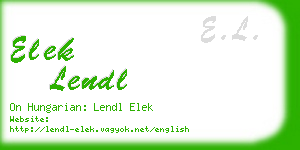 elek lendl business card